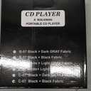 CD Player Portable with Speakers - Rechargeable Personal CD Player for Car and Home, Small Fabric Music Player with Backlit Display, Anti-Skip, AUX/USB Port - Ideal for Audiobooks & Gifts (Black)