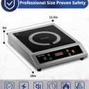 Stainless Steel Induction Cooktop, Professional-Grade Portable Induction Burner with Precise Temperature Control, 10-Hour Timer, 1800W Powerful Countertop Hot Plate