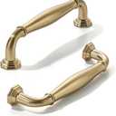 Khtumeware 2 Pack 3-1/2 Inch(89mm) Champagne Bronze Heavy Duty Solid Cabinet Pulls Satin Brass Cabinet Handles Heavy Duty Solid Cabinet Hardware for Cupboard Drawer Pulls Dresser Handle