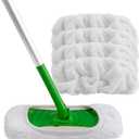 HOMEXCEL Reusable Microfiber Mop Pads Compatible with Swiffer Sweeper-Washable Wet Pad Refills for Wet & Dry Use, Floor Cleaning Mop Head Pads Refills for Household Cleaning, Pack of 4, White