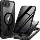 seacosmo for iPhone 16e Case, Full Body Bumper with Built-in 9H Tempered Glass Privacy Screen Protector and Camera Lens Protection, Compatible with MagSafe, Shockproof 16 e Phone Case, 6.1", Black