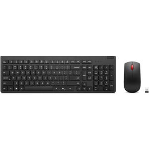 Lenovo Essential Wireless Keyboard & Mouse Combo Gen 2, 2.4 GHz Wireless Nano USB, Full Size Ambidextrous Mouse, AES-128 Encryption Keyboard, Black