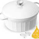 Dutch Oven Pot with Lid, 6.5 Quart Enameled Cast Aluminum Non-Stick Lightweight Pot for Braising, Baking and More, Oven Safe up to 446 F, Works on All Stovetops