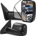 PZ Tow Mirrors Compatible with Dodge 02-08 Ram 1500, 03-09 Ram 2500 3500
Driver Passenger Side Pair Set, Manual Flip-Up Folding Towing Mirrors, Black