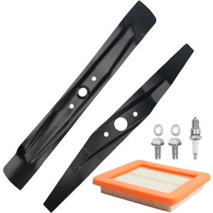 72511-VR8-M00&72531-VR8-M00 Mulching Blades Kit Compatible with Hon-da HRN216VKA HRN216PKA 21" Microcut Twin Blade Kit with Air Filter 17211-Z8B-901,Spark Plug,Bolts and Spacer