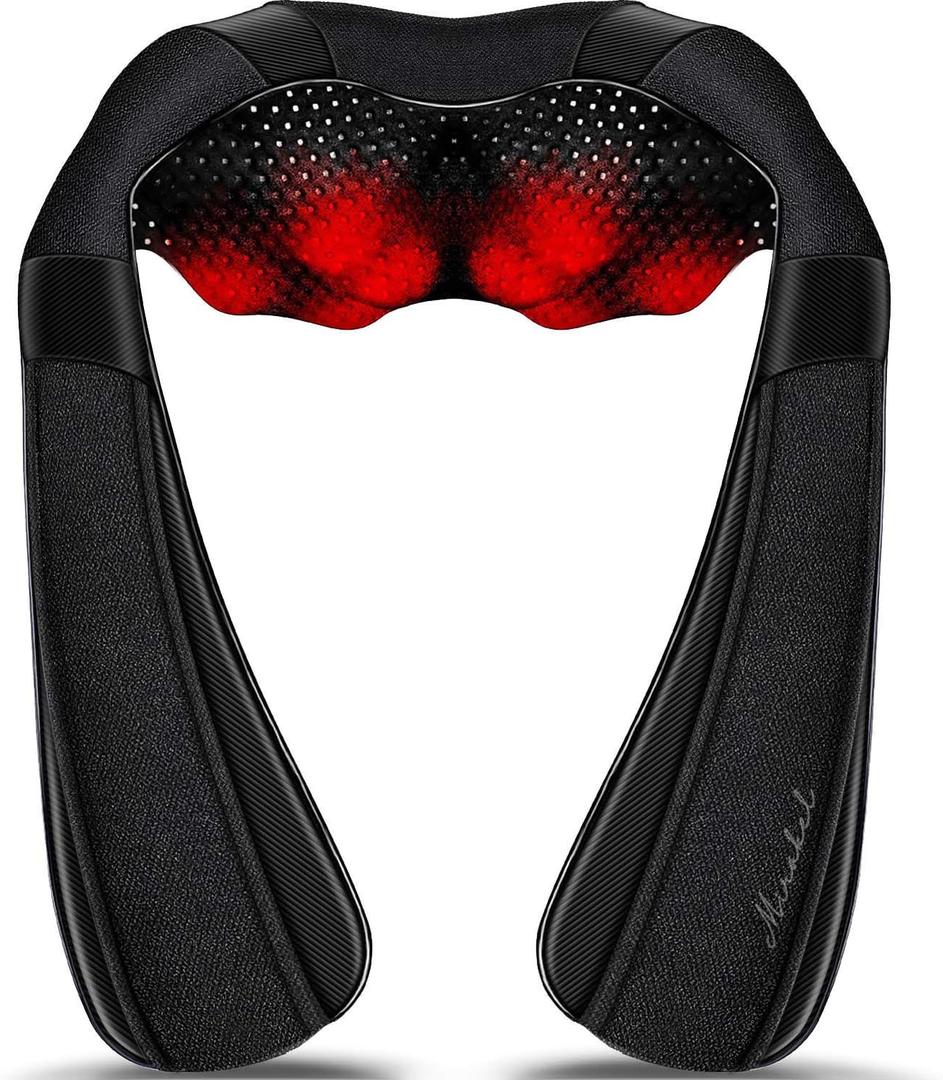 Mirakel Neck Massager for Pain Relief Deep Tissue, Shiatsu Shoulder & Back Massager with Heat - Ergonomic Design Massage, Electric Kneading Whole Body Massager Christmas Gifts for Women, Men, Dad, Mom
