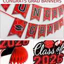 TREWAVE 2026 Graduation Red and Black Party Decorations - 104 Pcs Class of 2026 Graduation Decorations Include Foil Fringe Curtains and Tinsel Table Skirts for High School College Grad Celebrations