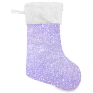 Blueangle Shiny Glitter Lavender Christmas Stockings Home Decorations Gifts for Family 2 Piece