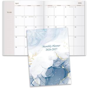 2026-2027 Monthly Planner - 15 Months Calendar from April 2026 - June 2027, Monthly Planner 2026-2027 Easy to Organize Your Daily Life, 7" x 10", Blue Watercolor