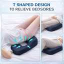 Bed Sore & Hemorrhoid Relief Cushion for Sitting, Memory Foam Pressure Relief Pillow with Center Hole & Tailbone Cutout, Support for Coccyx Pain, Sciatica, Postpartum, Pregnancy & After Surgery, Black