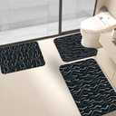 Blotixn 3PCS Absorbent Bath Mat, Quick Dry Non Slip Bath Rug, Black