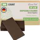 SimuLinen Brown Linen Feel Disposable Dinner Napkins - Cloth-Like Kosher Napkins for Weddings and Showers, Decorative 16"x16", Box of 50