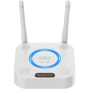 [Upgraded] 1Mii Bluetooth 5.3 Audio Receiver, Long Range HiFi Bluetooth Adapter w/ 3D Surround aptX HD Low Latency, Optical RCA AUX 3.5mm Coaxial for Home Stereo System - B06Pro Grey