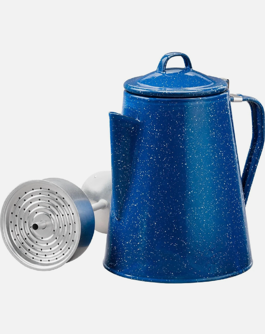 8 Cup Camping Enamel Coffee Percolator Made by Caddis Sports