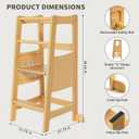 Toddler Standing Tower, Toddler Step Stool with Safety Rail, 3 Heights Adjustable Learning Standing Stool, Wide Platform Design Step Stool, Stool for Kids