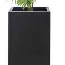 Metal Planter Box Rectangular Block - Galvanized Steel Tall Box Planter Modern Outdoor Planters All-Weather Use with Drainage Holes for Patio/Porch,30 1212IN
