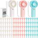 Woanger 120 Pack Mini Portable Fans Bulk Handheld Battery Operated Fan with Lanyard Personal Hand Held Cooler for Wedding Summer Travel Indoor Outdoor Office Camping Gift with Box (Aaa,3 Colors)