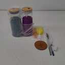 Glass Tumbler w/Lids & Straw: 24 oz Reusable Glass Cup w/Bamboo Lid, Stainless Steel Straws, BPA-Free, Leak-Proof, Dishwasher Safe for Coffee/Smoothies/Hot Beverage, Travel/Office/Home Use, 2-Pk (Blue&Purple)