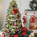 Redriver 12pcs Christmas Tree Picks Topper Decoration, 17'' Curly Christmas Tree Filler Branches, Funny Xmas Elf Tree Ornaments Decor for Holiday Wreaths Vases DIY Crafts