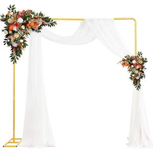 Square Backdrop Stand, 6.5ft Wedding Arch Rectangle Backdrop Stand, Metal Arch Backdrop Stand With Base, Balloon Square Stand Rectangle Arch for Wedding Birthday Party Baby Shower Ceremony Decor