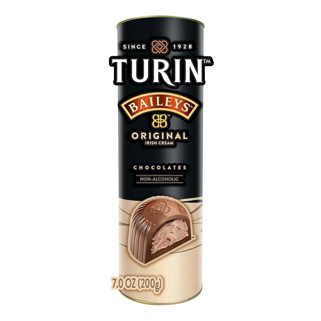 Turin Baileys Milk Chocolate Truffles, Milk Chocolates Filled With Baileys Flavored Non-Alcoholic, 7oz Tube Great for Gifts and Treats, Best By: 11/2025
