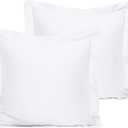 Euro Pillow Shams Pack of 2, 500 Thread Count 100% Egyptian Cotton Euro Pillow Shams, Super Soft and Breathable European Throw Pillow Covers, Square Pillow Cases, 26x26 Inches, White