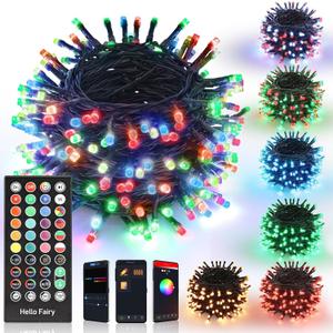 iBaycon Smart Color Changing Christmas Lights, 66FT 200 LED RGB Christmas Tree Lights Remote & App Controlled String Lights for Outdoor Indoor Christmas Decorations