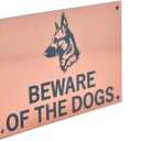 Beware of the Dogs Sign (German Shepherd) - Easy to See Warning, Indoor/Outdoor Notice, Deterrent Sign (Gold/Silver/Copper) (Copper)