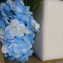 Hollyone Hydrangea Artificial Flowers with Vase Blue Silk Fake Flowers Arrangements in Glass Vase with Faux Water Faux Floral Bulk Bouquet for Home Decor Bathroom Table Centerpiece Shelf Decorations