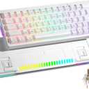 abucow 60% Mechanical Gaming Keyboard Brown Switch Wired Compact Keyboard with RGB Backlight Anti-Ghosting No-Conflict 63 Swappable keycaps Ergonomic Design for Windows/Mac (White)