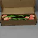 Buart Coral Pink Flowers Artificial Luxury Big Tulip Valentine's Day Mother's Day Easter Home Kitchen Wedding Decorations(11pcs)