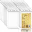 Zonon 150 Pcs Name Badge Holder 3. 27 x 5. 3 Inch Clear Plastic Card Sleeve Vertical ID Badge Holder Name Tag Sleeve for Medical Nurses Office and School