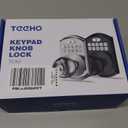 TEEHO TE003 Keyless Entry Keypad Door Lock with Handle, Electronic Digital Smart Deadbolt Locks with 2 Backup Keys, Door Knob with Code for Front Door Bedroom, Auto Lock, Easy to Install, Satin Nickel
