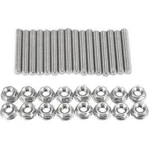 X AUTOHAUX 16pcs Stainless Steel Exhaust Manifold Bolt Stud Hardware for Ford 4.6 5.4 Liter V8 2 Manifolds