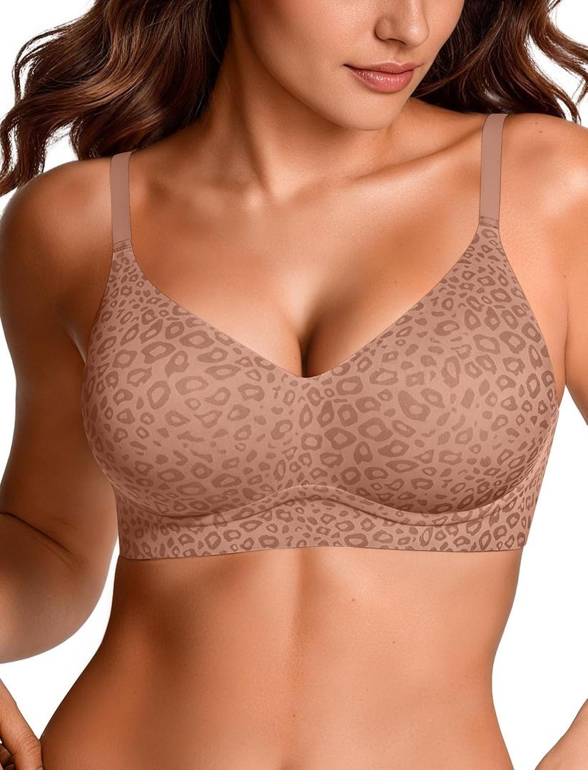 OEAK Womens Wireless Jelly Bras Comfortable Push Up Bra No Underwire Gel Bra Full Support Lift Everyday Seamless Tshirt Bras, 3XL