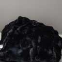 Cozy Bliss Faux Fur Throw Blanket for Couch, Cozy Warm Plush Striped Blanket for Sofa Bedroom Living Room,50 * 60 Inches Black