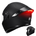 Dual Visor Full Face Motorcycle Helmet with LED Tail Light DOT Approved Motorbike Racing Street Bike Helmets for Adult. Size XXL