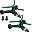 1 Pcs Metal Rotary Lawn Sprinkler 3 Arm Heavy Duty 360 Degree Automatic Revolving Whirling Water Sprinkler with Wheeled Base for Lawn Yard Garden Backyard, Cover up to 538 sq ft