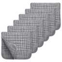 Looxii Muslin Burp Cloths 100% Cotton Muslin Cloths Large 20''x10'' Extra Soft and Absorbent 6 Pack Baby Burping Cloth for Boys and Girls (Grey)