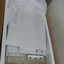 Bathroom Storage Over the Toilet, Bathroom Cabinet with Adjustable Shelves, Double Doors, and Tissue Box Holder (White)