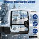 Passenger Right Side Towing Mirror Fit for 2019-2025 Chevy Silverado GMC Sierra 2500HD 3500HD Manual Folding with Power Heated,Turn Signal Blind Spot, Running Puddle Lamp(Textured pattern)