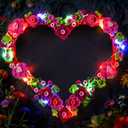 VONADO Light Kit Compatible with LEGO Heart Ornament 40638, Valentine Flowers Heart Wreath Frame, Lighting Set, Gift for Adults (No Models)