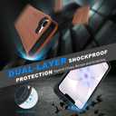 SHIELDON Wallet Case for iPhone 17e & 16e 6.1", Genuine Leather Wireless Charging Detachable Magnetic RFID Blocking Credit Card Holder Kickstand Cover Compatible with iPhone 16e - Saddle Brown