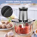 BUMET 16 cup glass bowl 850W Electric Food Processor,LED timer. 3-Tiered 6 Cutting Edges blade for mincing, chopping,Ideal as meat grinder,fresh vegetables chopper,pet food process in kitchen.