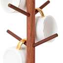 MyLifeUNIT Mug Holder Tree, Coffee Cup Holder with 6 Hooks (Reddish Brown)