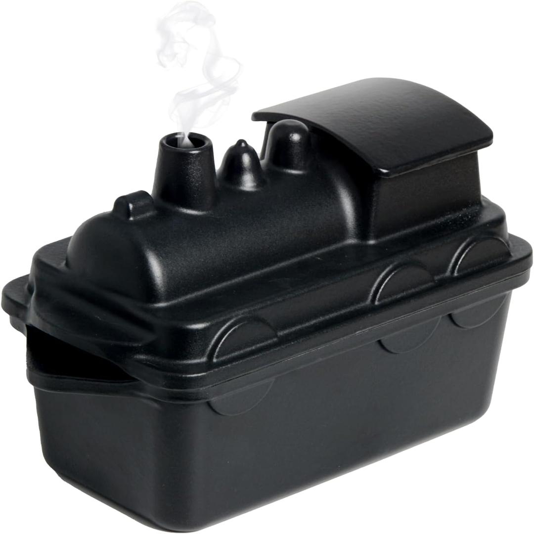 Train Wood Stove Steamer, Woodstove Humidifier, Cast Iron Steamer, Fireplace Humidifier, Wood Burning Stove Accessories, 2.8 Quart, Rust Resistant, Matte Black