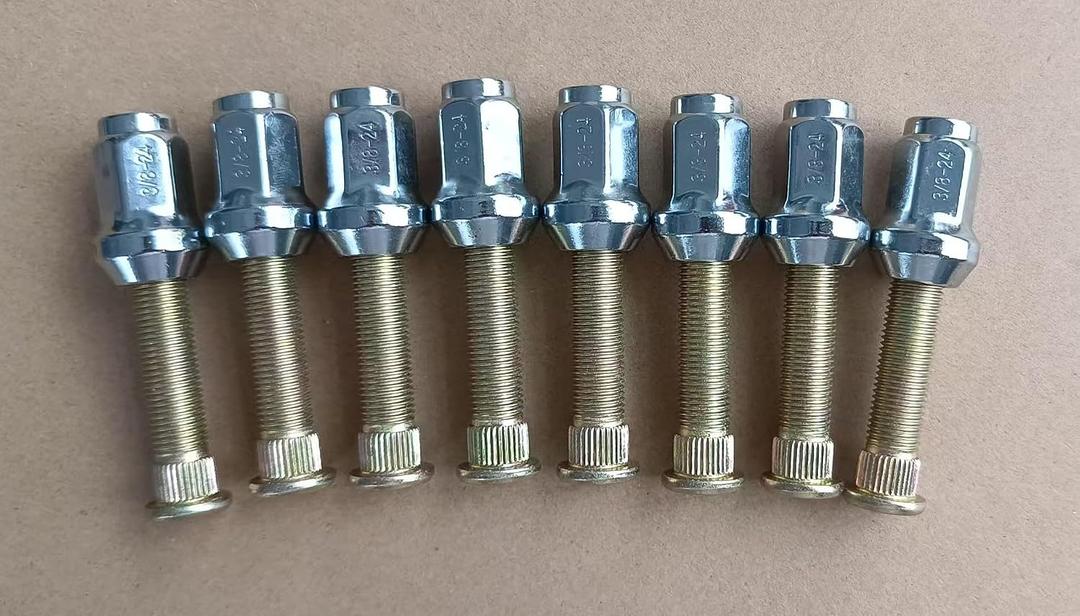 (3/8-24 * 1.75") Front Wheel Studs Bolts 7517871 with Lug Nuts Replacement for 2011-2014 Polaris RZR 900 UTV; RZR 4 800 2010-2014