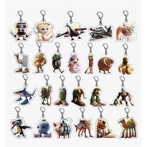 24 Pcs Italian Brainrot Tralalero Tralala Keychain Toys,Funny Animals Tun Tung Tung Sahur Plush,Brainrot Shark Figures Backpack Charm.2-3inch Party Favors Gifts birthday decorations Key chain