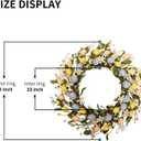 20 Inch Easter Wreaths for Front Door with White Daisy Colorful Eggs Pearl Berries and Green Leaves Egg Wreath for Window Porch Elegant Floral Home and Wall Decorations