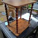 HOOBRO End Table, 2-Tier Small Side Table with Spindle Legs, Walnut Nightstand with Storage Shelves, Sofa Side Table, for Small Space, Living Room, Bedroom, Measuring 15"L x 11"W x 21.7"H